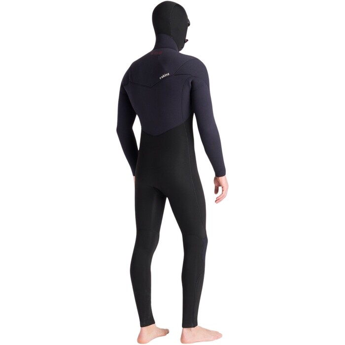 2024 C-Skins Mens NuWave ReWired 6/5mm Chest Zip Hooded Wetsuit C-NRW65MH - Black / Black x / Rust